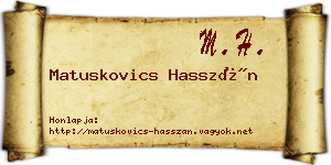 Matuskovics Hasszán névjegykártya